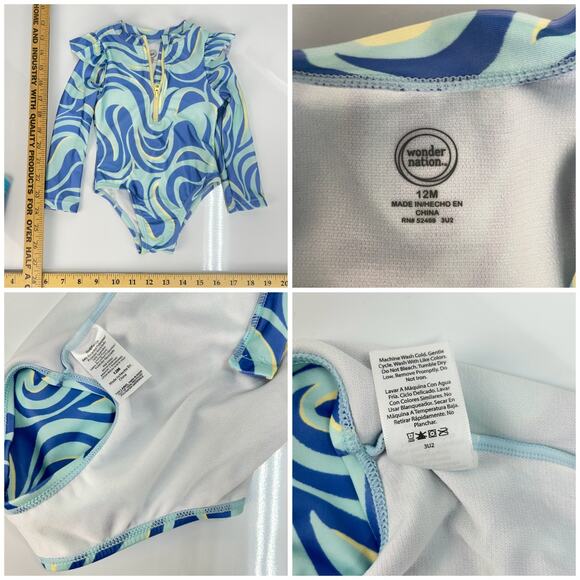 LOT of 6 Baby Girl Clothes 12-18 Months Swim Beach Outfits Bundle Nautical mixed - Picture 4 of 12